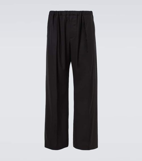 Wool wide-leg pants