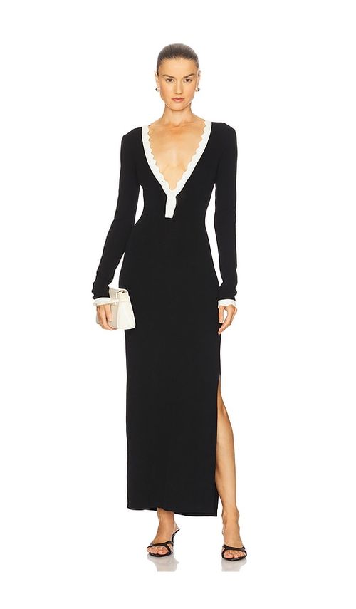 SEVEN WONDERS Milenia Sleeved Maxi Dress in Black. - L also in