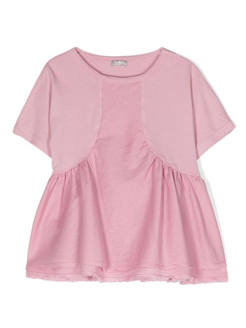 Short-sleeve ruffled T-shirt - Pink