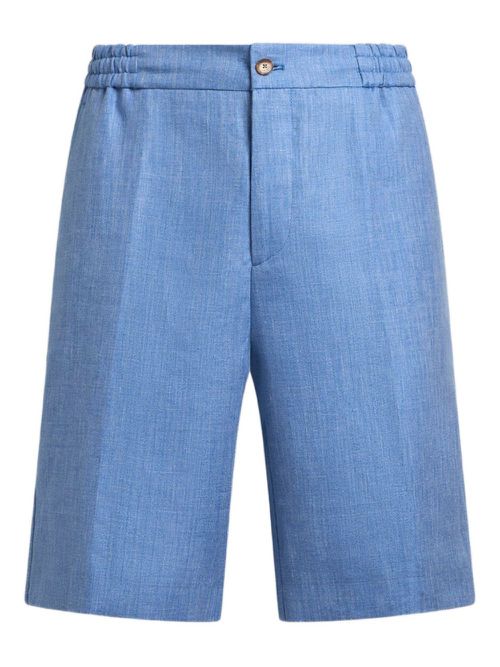 ETRO linen-blend shorts - Blue