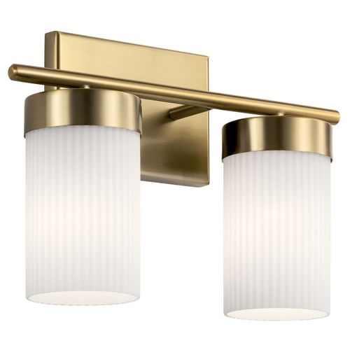 Ciona 2-Light 15" Bathroom Vanity Light in Brushed Natural Bra
