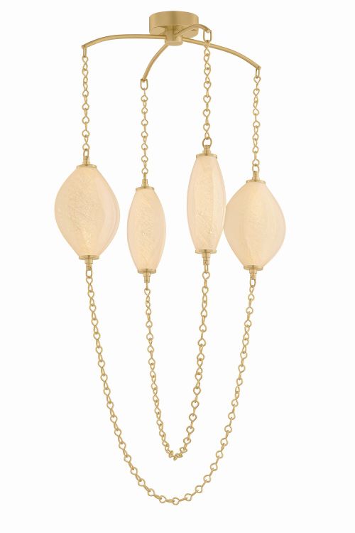 Vintage Brass LED Chandelier from the Positano Collection