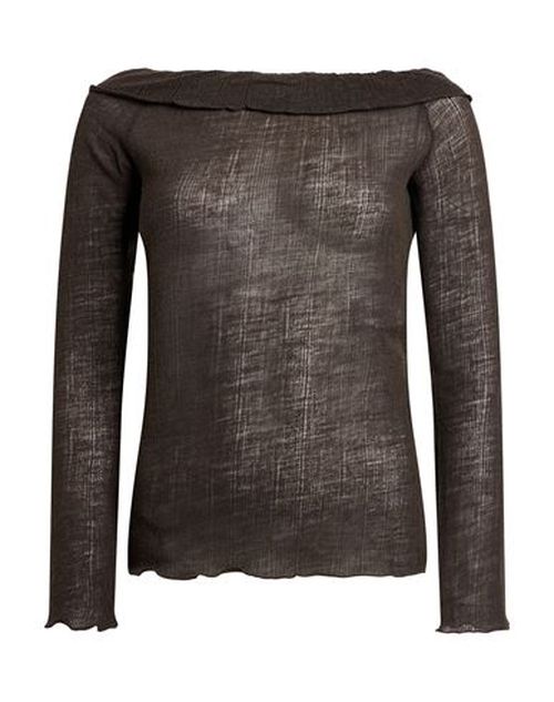 Woman Top Dark brown Size S Virgin Wool, Polyester