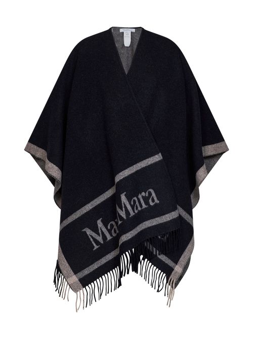 | Blue jacquard wool HILDE poncho | Women | PZ