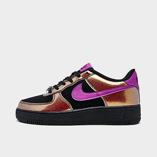 Big Kids Air Force 1 LV8 Casual Shoes in Black/Bold Berry