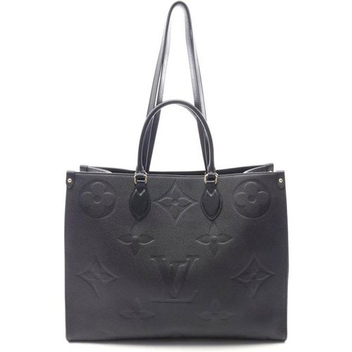 Louis Vuitton Pre-owned Womens Embossed Leather Tote Bag with Shoulder Straps for Everyday Use - Black Calfskin - One