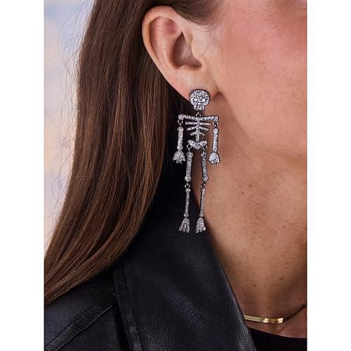 Skeleton Glitter Enamel Drop Earrings