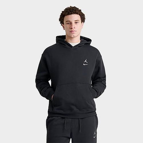 Men's Swoosh Brooklyn Fleece Pullover Hoodie in Black/White