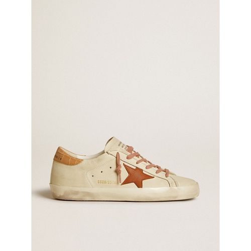 Golden Goose - Women’s Super-star With Leather Star And Crocodile-print Leather Heel Tab, Woman