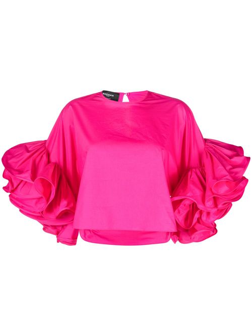 Ruffled cotton top - Pink