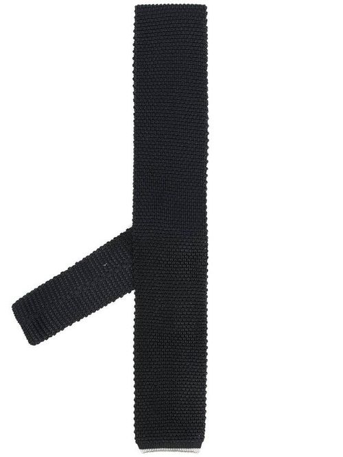 Knit silk tie - Blue