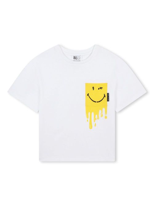 Stamped-motif t-shirt - White
