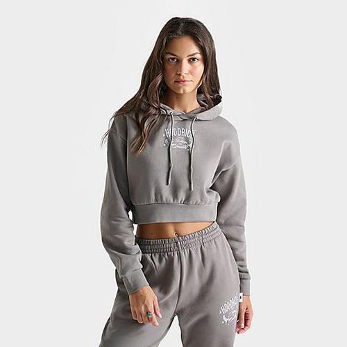 Women's Shadow Cropped BH Hoodie in Grey/Charcoal Grey Size XS