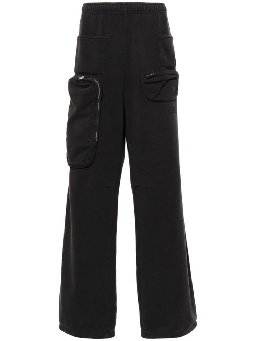 Numbers-motif track pants - Black