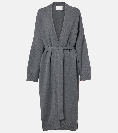 N°105 Coat belted cashmere wrap cardigan