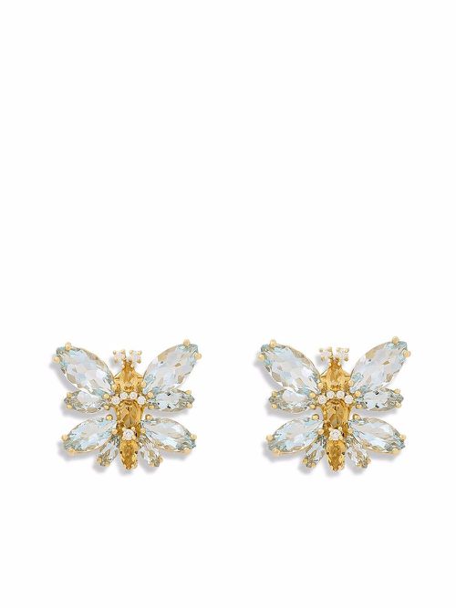 18kt yellow gold Spring gemstone earrings
