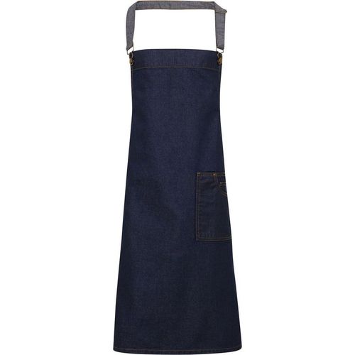 District Waxed Look Denim Bib Apron