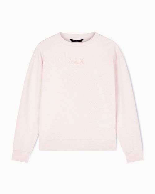 Solid color French Terry cotton crew neck sweatshirt