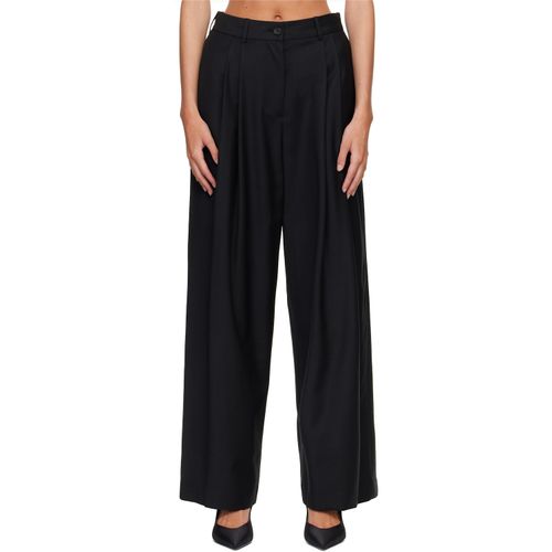 Black Orielle Wool Wide Tapered Trousers