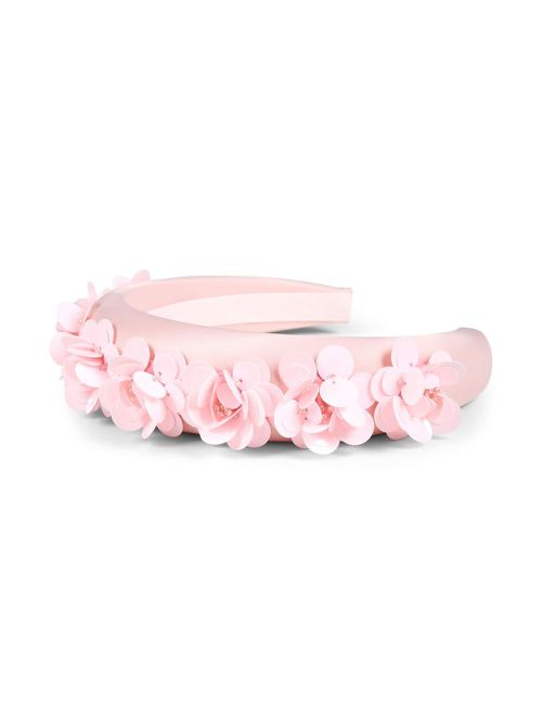 Floral-appliqué head band - Pink