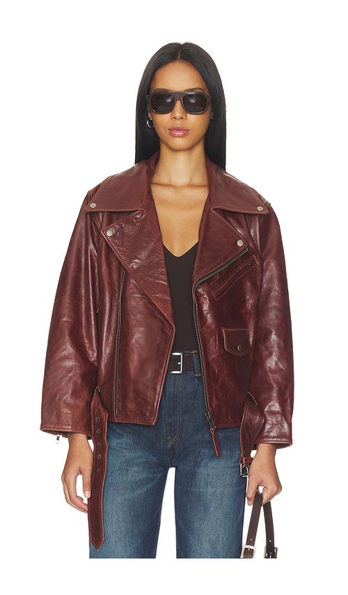 Found Biker Leather Jacket in Brown. L. Also in M, S, XL/1X