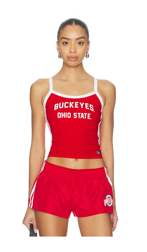 Hype and Vice Ohio State University Sideline Stripes Tank Top in Red. - L also in M, S