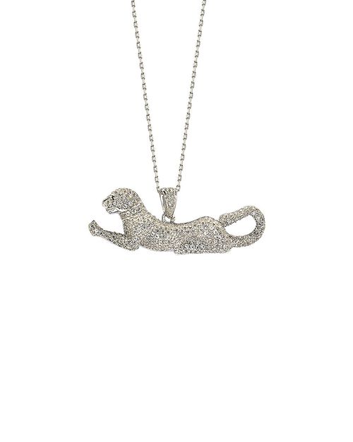 18K & Silver 1.83 ct. tw. Sapphire Panther Necklace