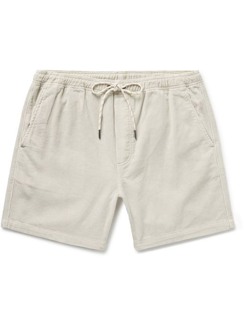 Straight-Leg Organic Cotton-Blend Corduroy Drawstring Shorts