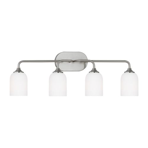 Brushed Steel Bathroom Vanity Light from the Emile Collection