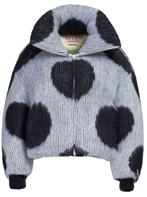 Polka dot-print puffer jacket - Multicolour