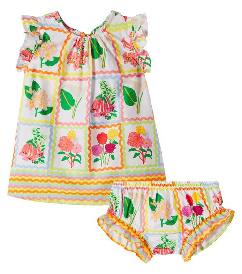 Fábula Baby cotton dress and bloomers set