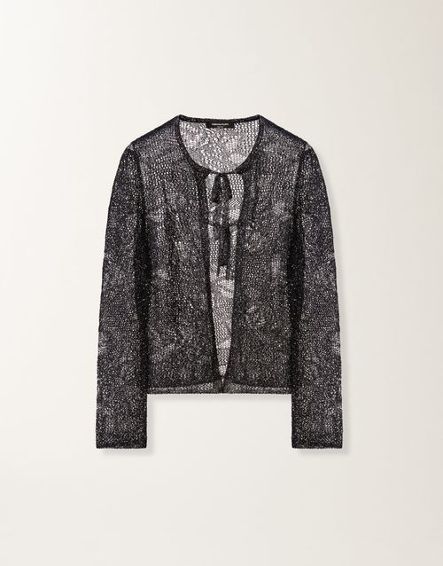 Cardigan in midnight blue micro sequins