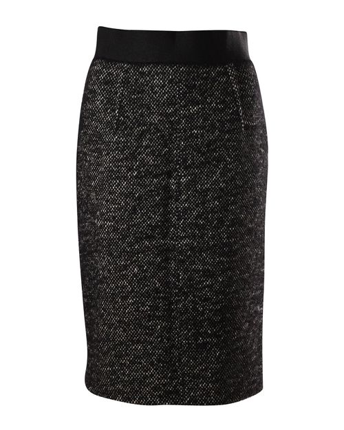Tweed Pencil Skirt in Grey Linen