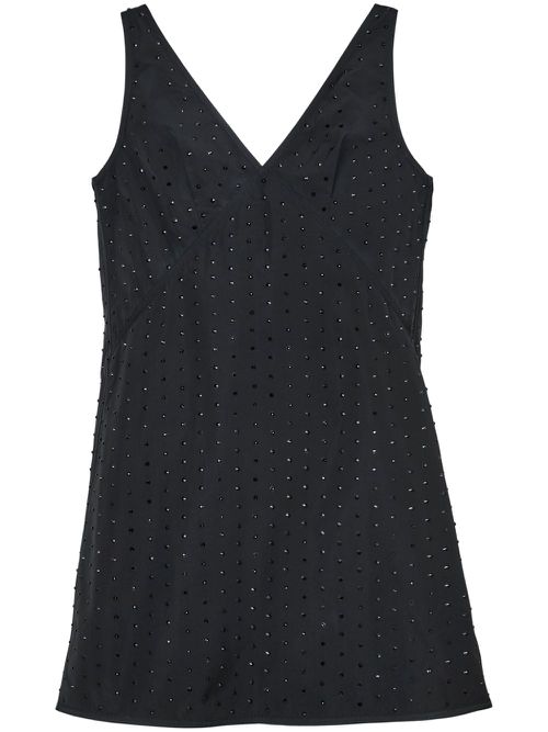 Crystal-embellished mini dress - Black