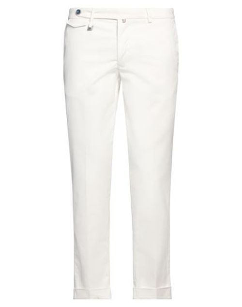 Man Pants White Size 38 Cotton, Elastane