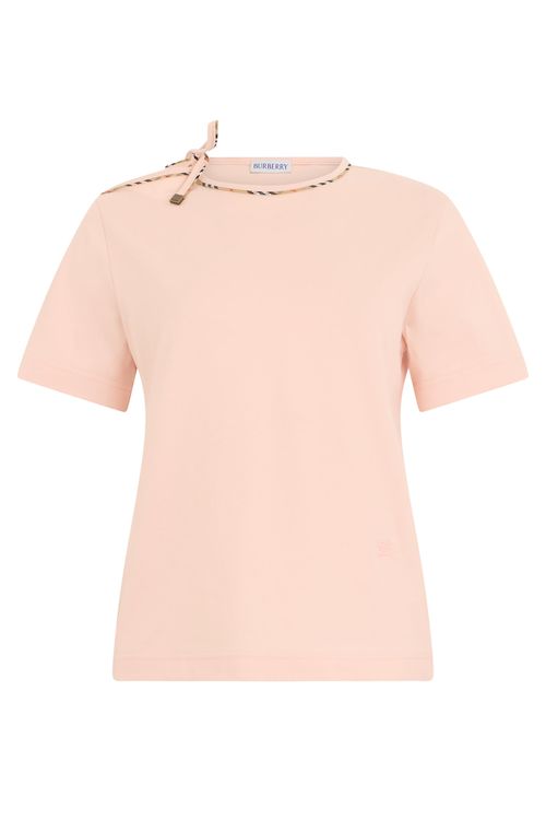 Women's T-shirt with Tartan Detail