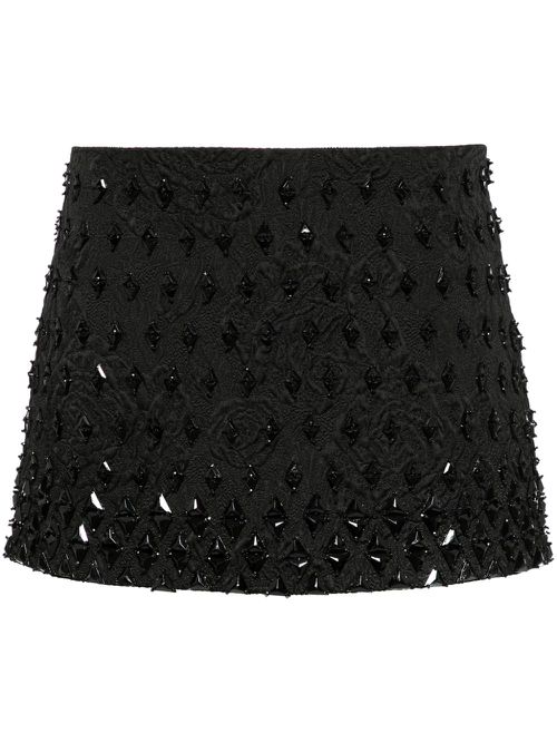 Jaquard mini skirt - Black