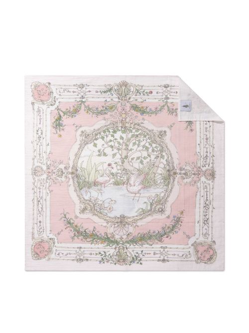 Graphic-print organic-cotton carré - Pink
