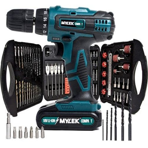 MYLEK 18V Cordless Drill Li-ion Electric Driver Set Also With 131 DIY Accessory Set