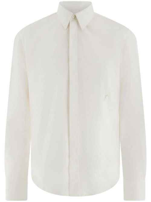 Monogramed cotton shirt - White