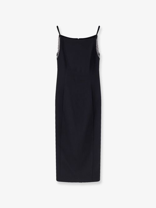 Jewel-Detail Sheath Dress — Black