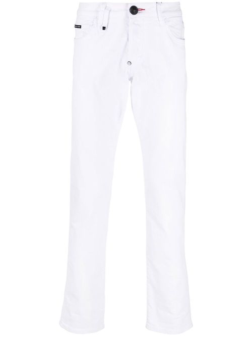 Straight-leg denim trousers - White