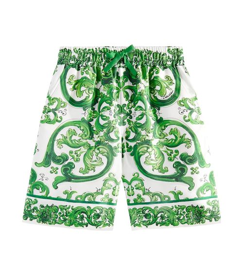 Majolica silk Bermuda shorts