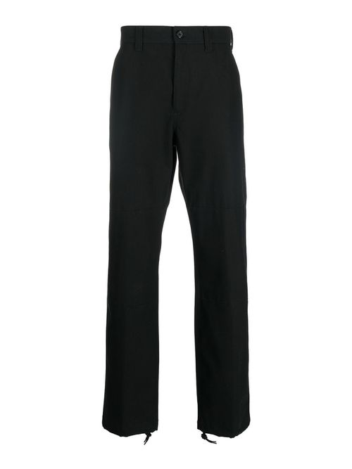 Drawstring-hem cotton trousers