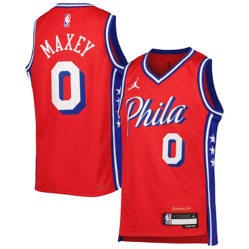 Youth Tyrese Maxey Red Philadelphia 76ers Swingman Jersey
