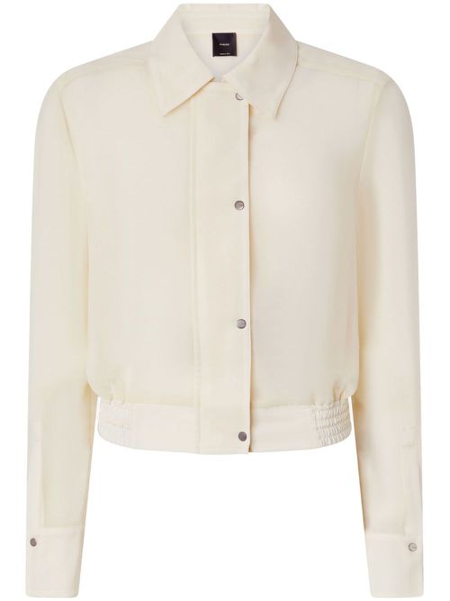 Cropped shirt jacket - White