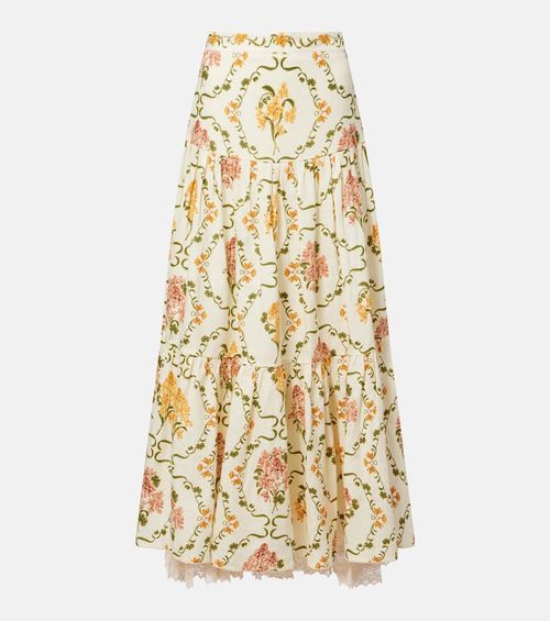 Anis Cordillera floral cotton maxi skirt