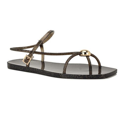 Nine West Shells Women's Square Toe Flat Casual Sandals, : , Black