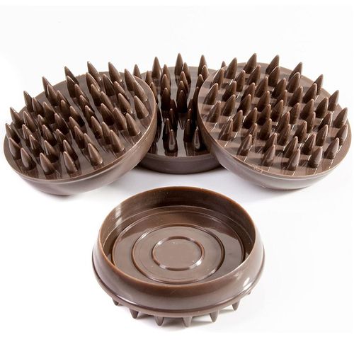 Castor Cups - 2" Brown, Spiked 4 Pack