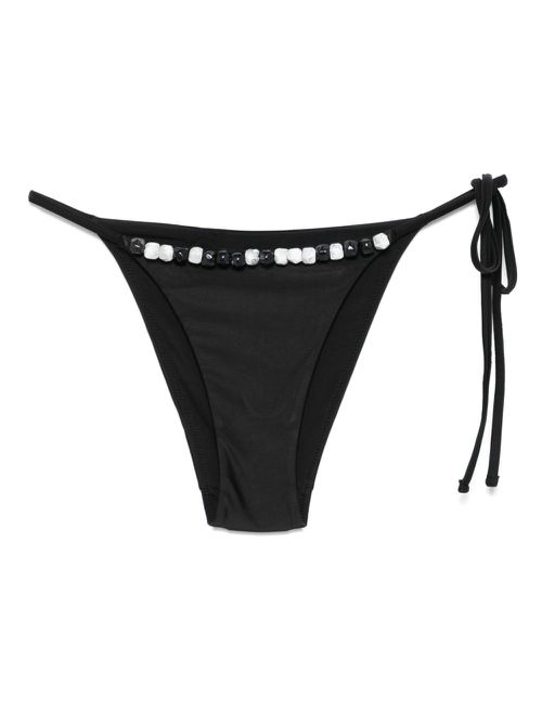 Bead-embellished bikini briefs - Black
